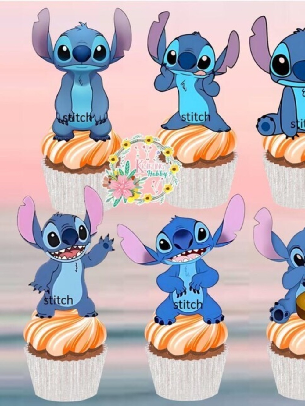 24 Stitch Cupcake Toppers